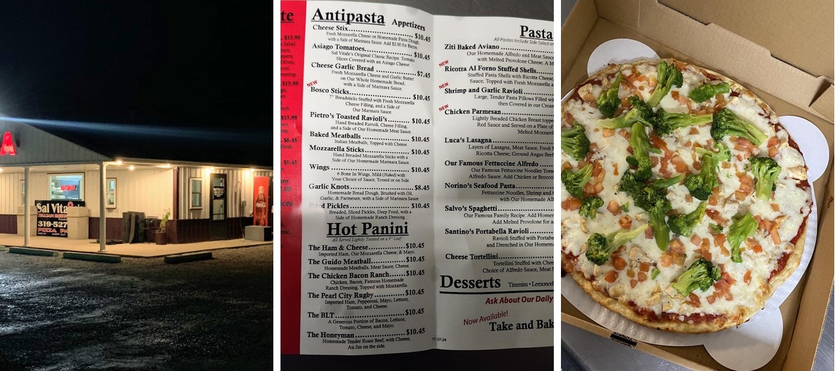 Sal Vitale's Italian Restaurant Pizza & Pasta Menu